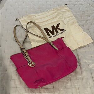 Michael Kors Pink Tote with Metallic Accents